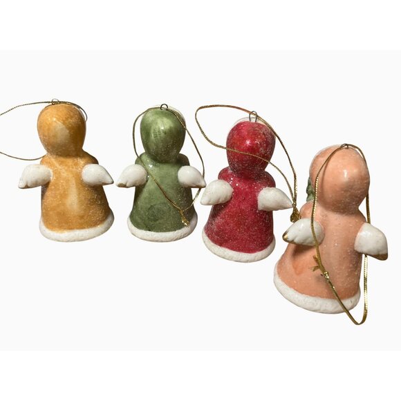 Vintage Ceramic Angel Christmas Ornaments Set Of 4 - Picture 7 of 10